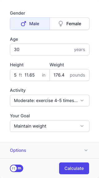 Macro Calculator Input Form