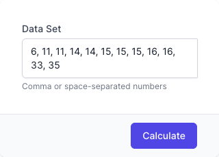 Mean, Median, Mode Calculator Input Form