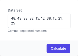 Mean, Median, Mode, Range Calculator Input Form
