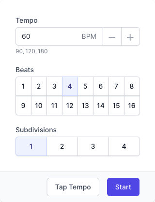 Metronome Input Form