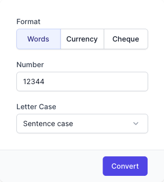 Numbers to Words Converter Input Form