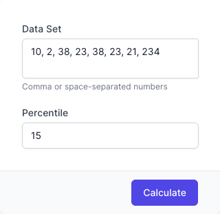 Percentile Calculator Input Form