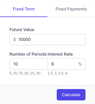 Present Value Calculator Input Form Present Value Calculator Input Form