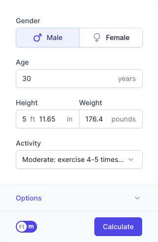 Protein Calculator Input Form
