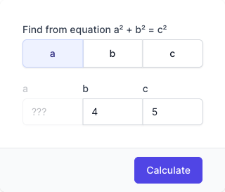 Pythagorean Theorem Calculator Input Form Pythagorean Theorem Calculator Input Form