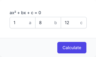 Quadratic Equation Calculator Input Form Quadratic Equation Calculator Input Form