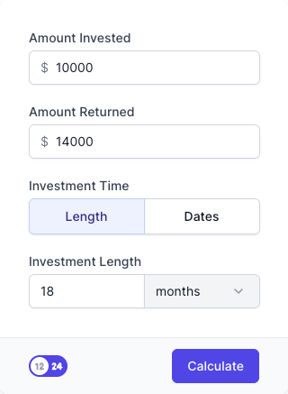 Return on Investment (ROI) Calculator Input Form Return on Investment (ROI) Calculator Input Form