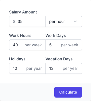 Salary Calculator Input Form
