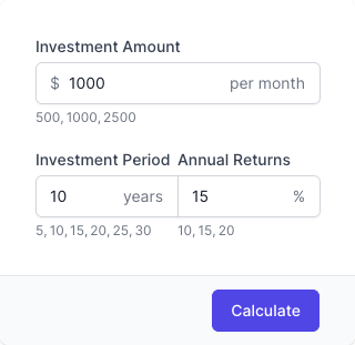 SIP Сalculator Input Form SIP Сalculator Input Form