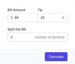Tip Calculator Input Form