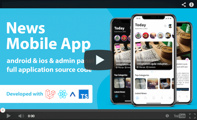 News Mobile Application with Admin Panel | React Native & PHP Laravel 9.0 - 3