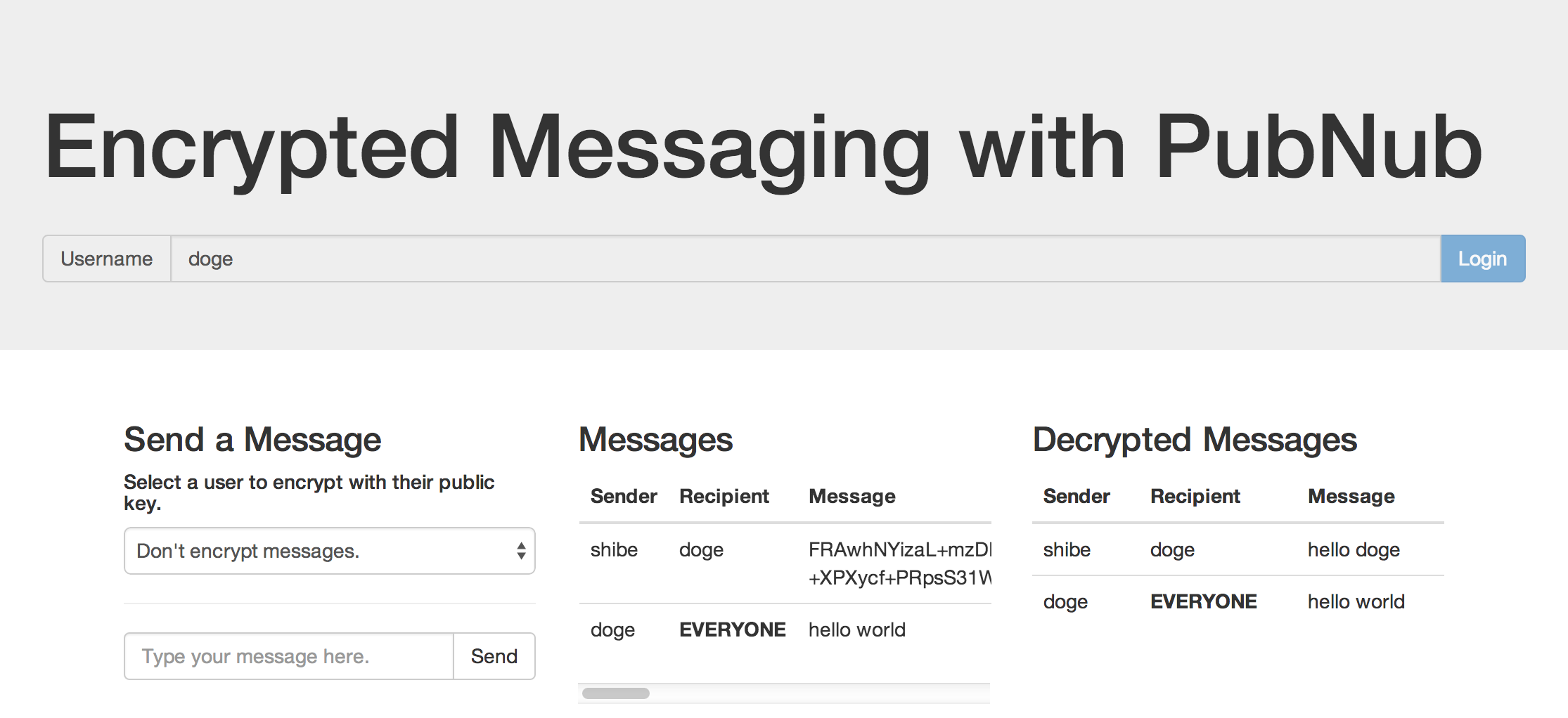 encrypted chat messages