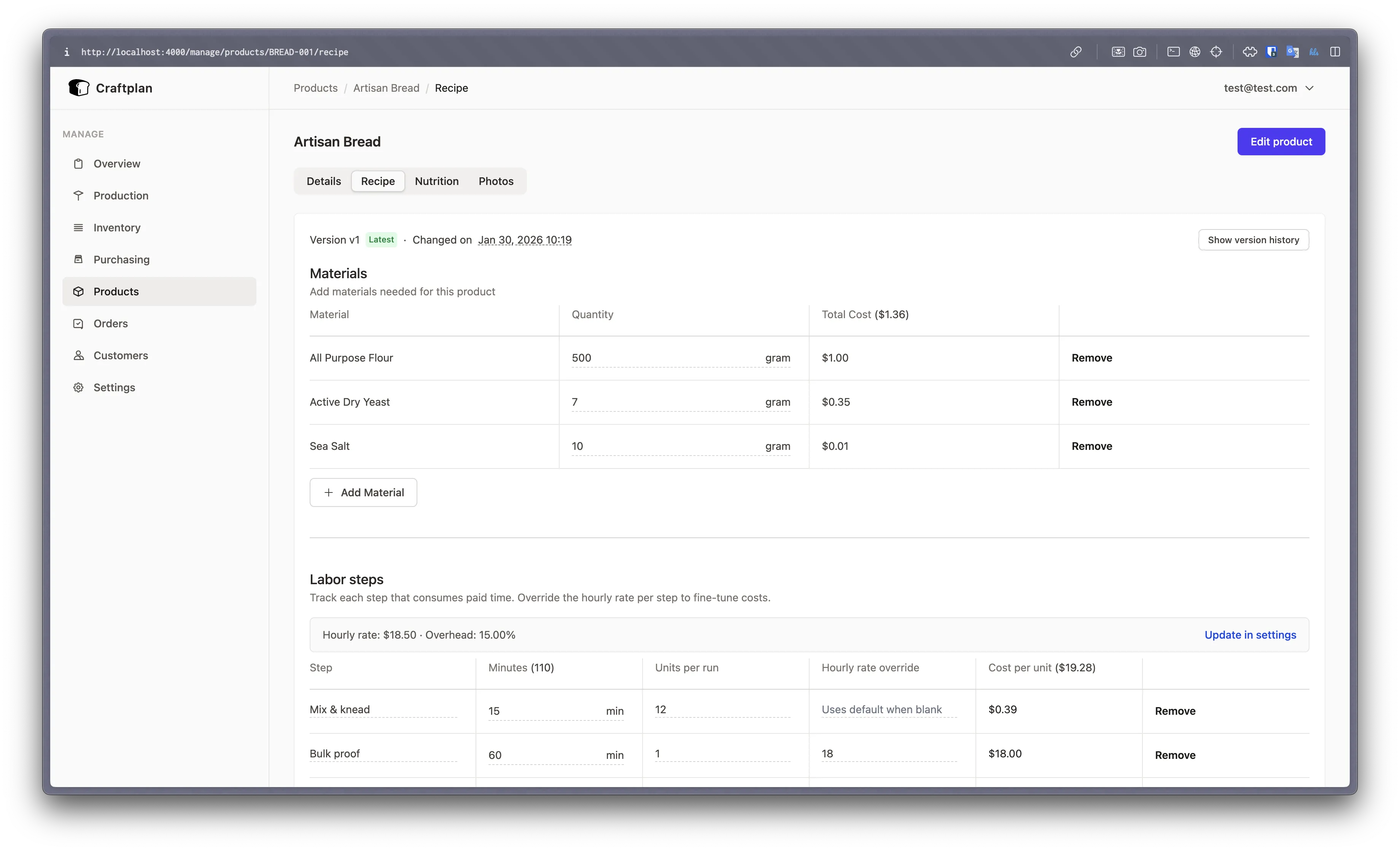 BOM editor