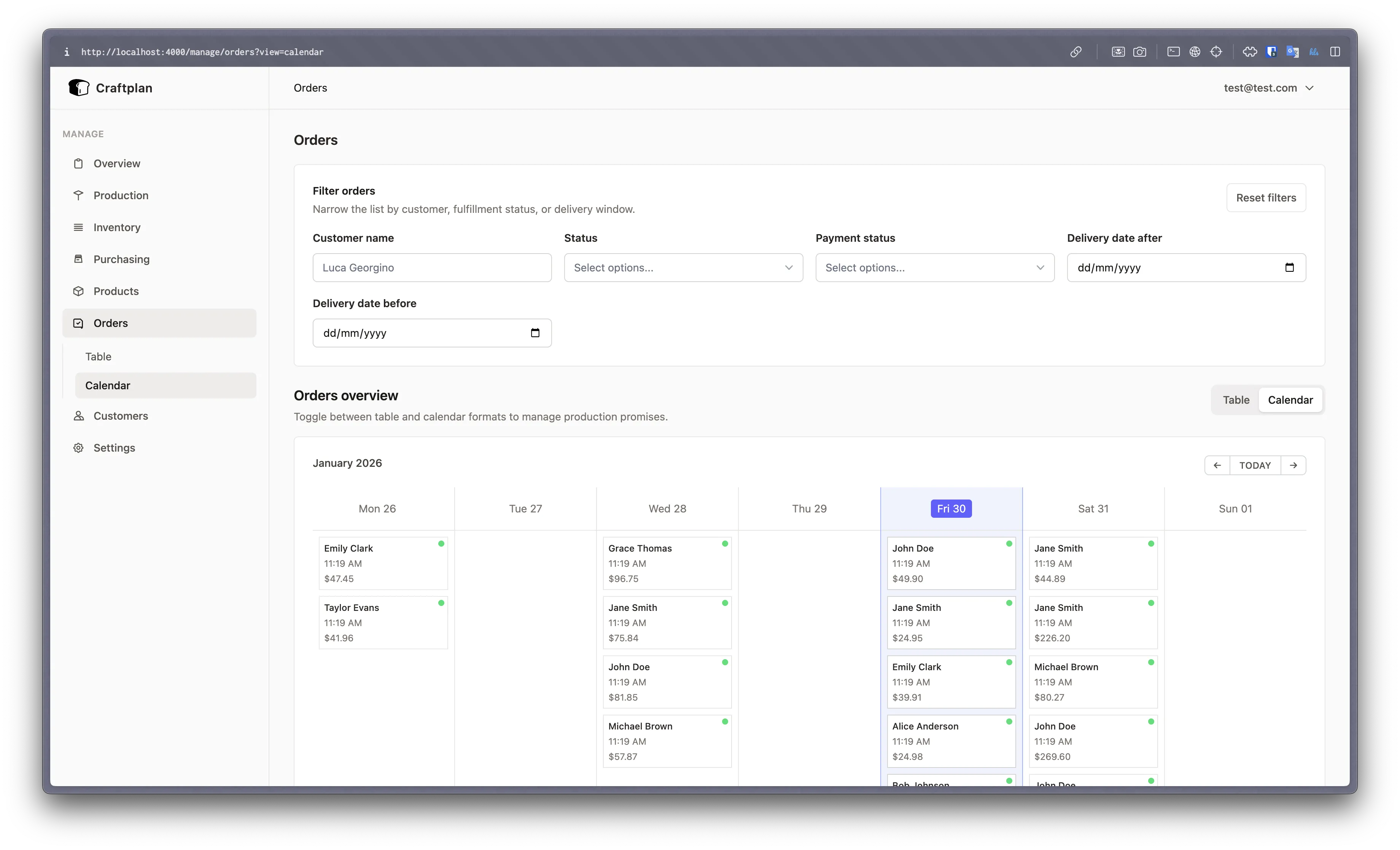 Order management
