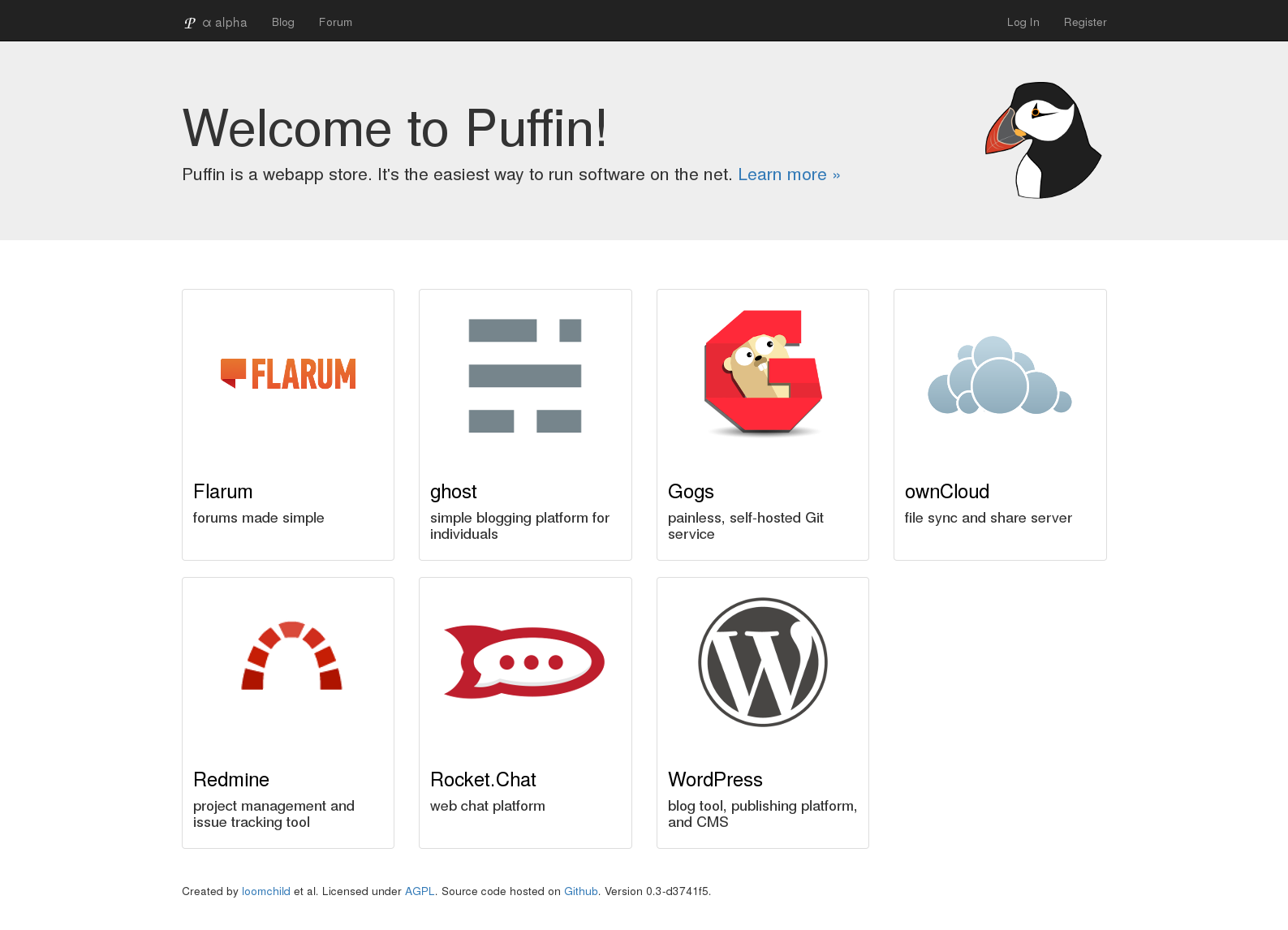 Puffin Front Page
