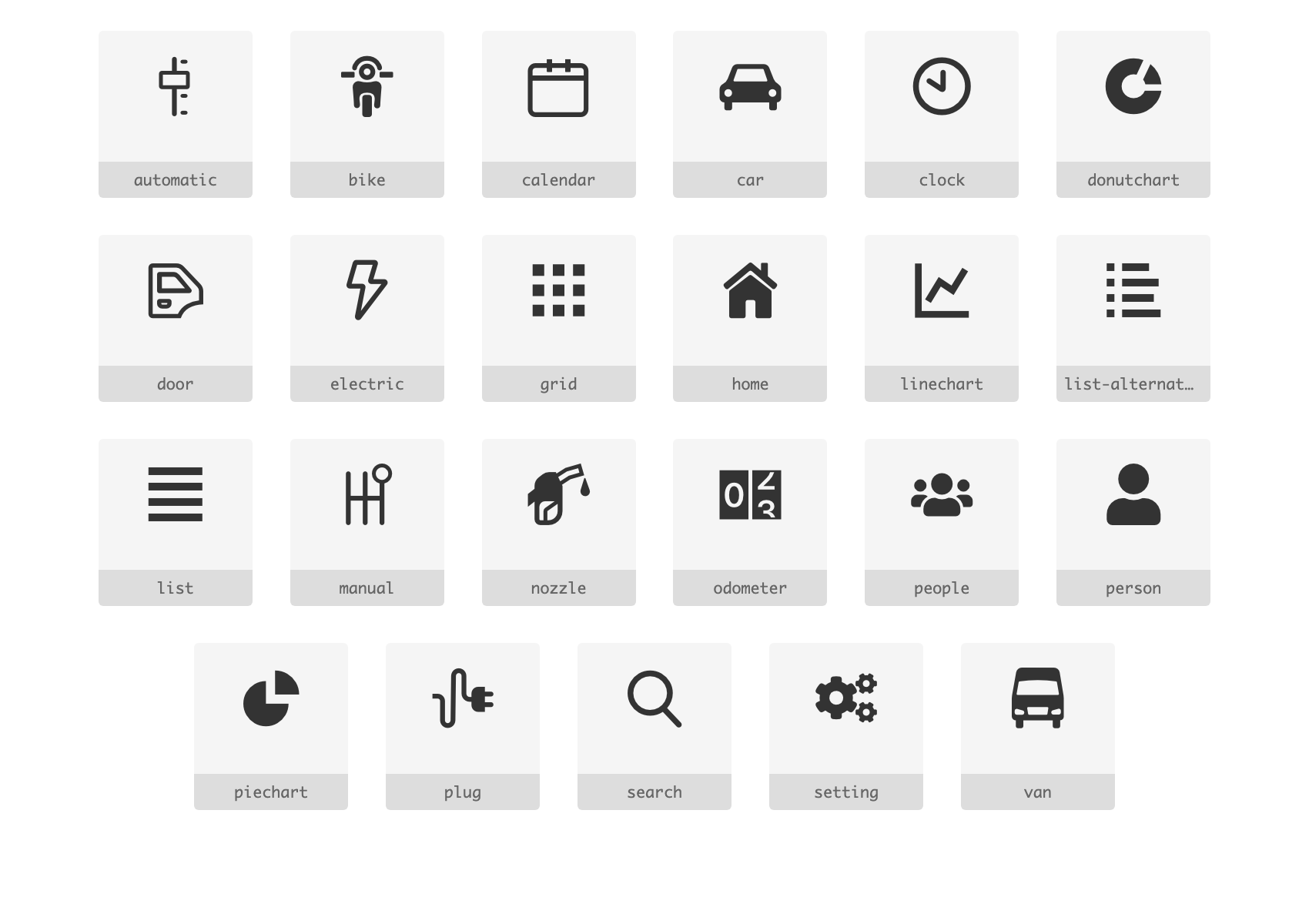 Automotive Icon Fonts