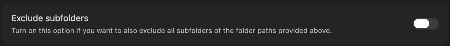 Exclude subfolders