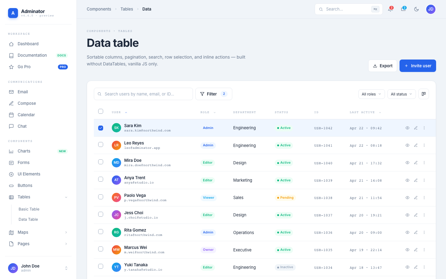 Data Table