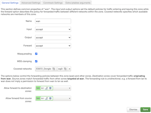 Firewall Settings for zones in OpenWRT Router