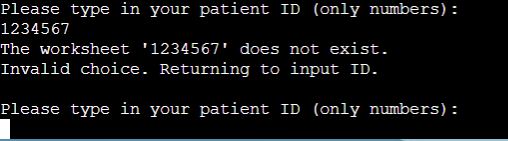 Invalid patient ID