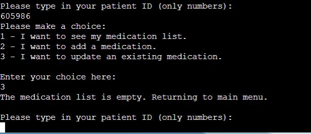 Update medication empty list