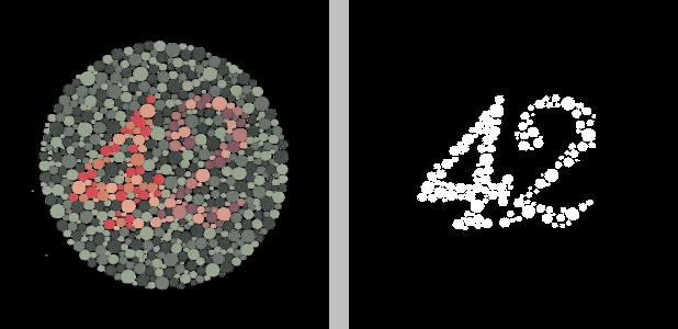 Color segmented Ishihara color blindness test