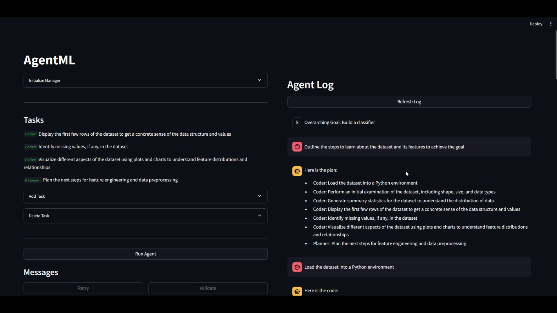 AgentML Supervised Demo