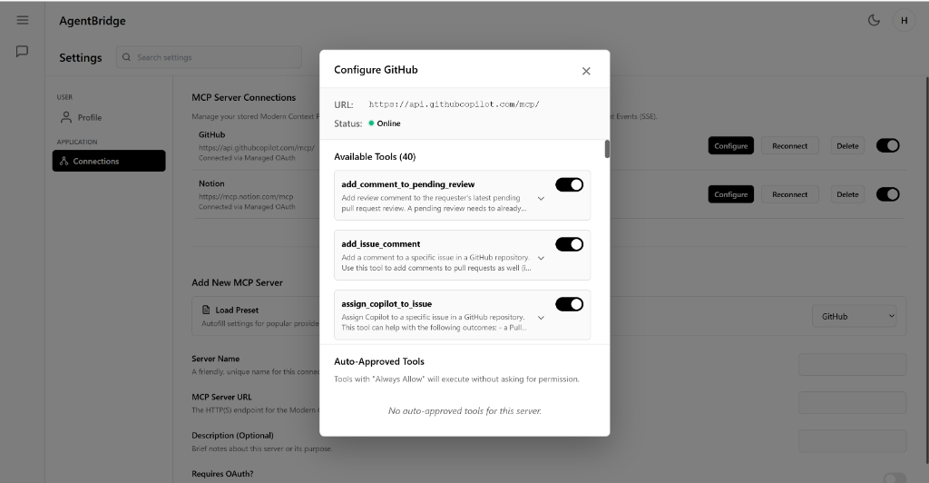 Tool Configuration