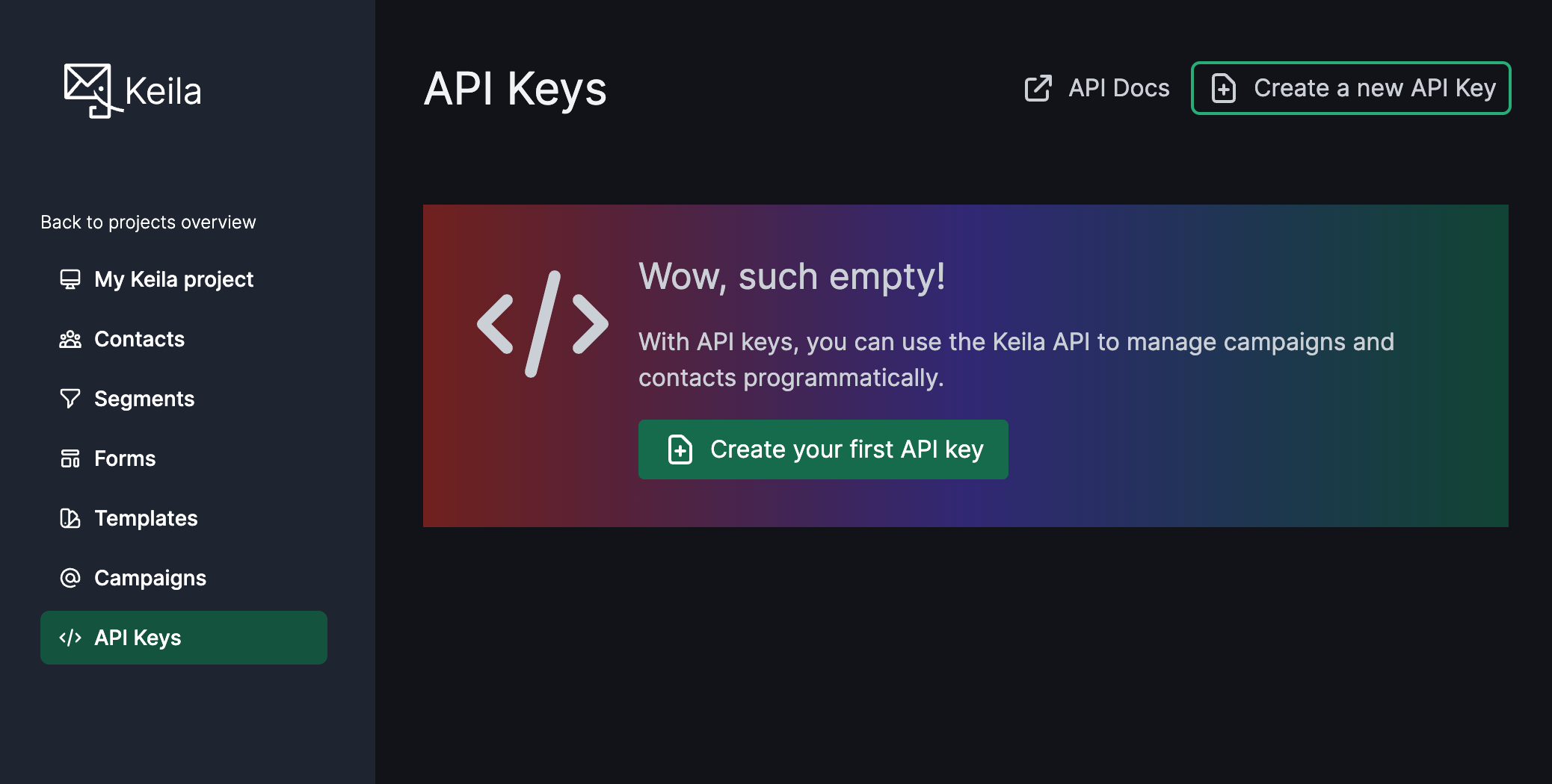 Keila API Keys