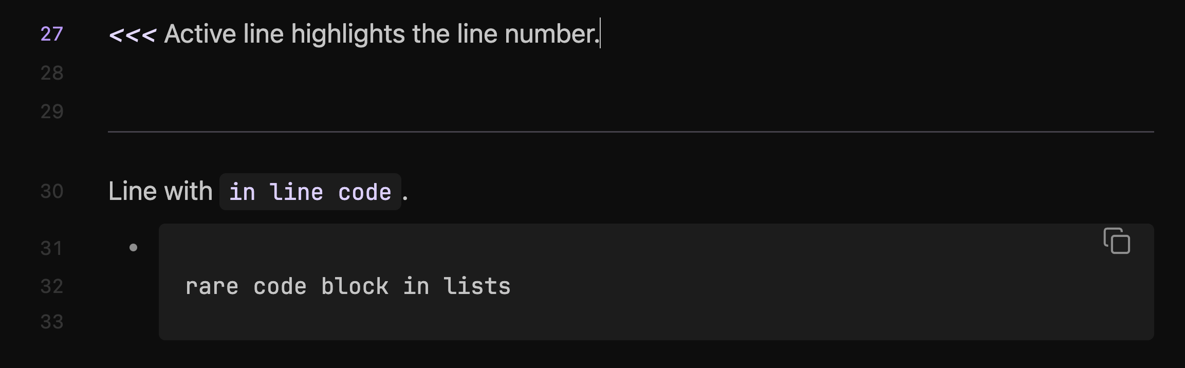 code in lists