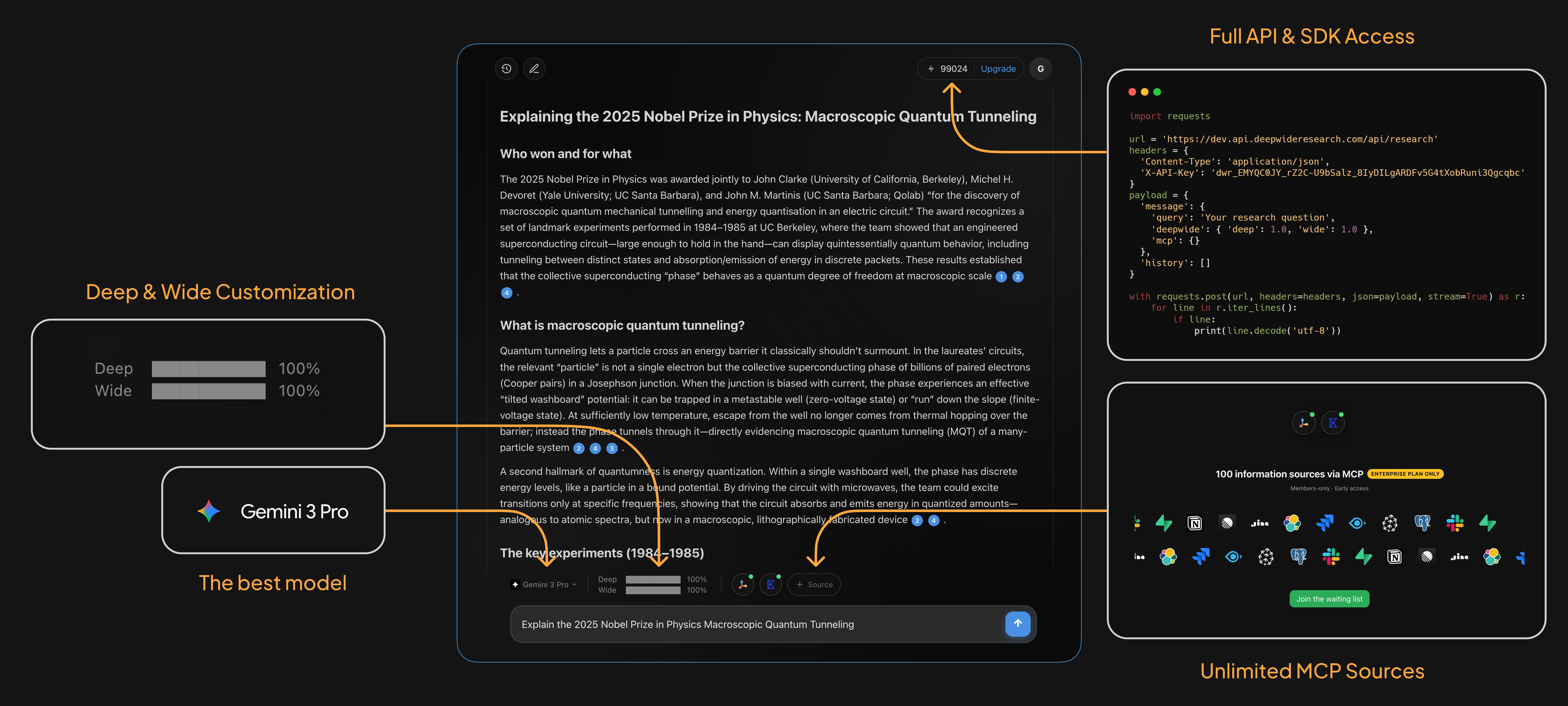 Deep & Wide Research Chat Interface