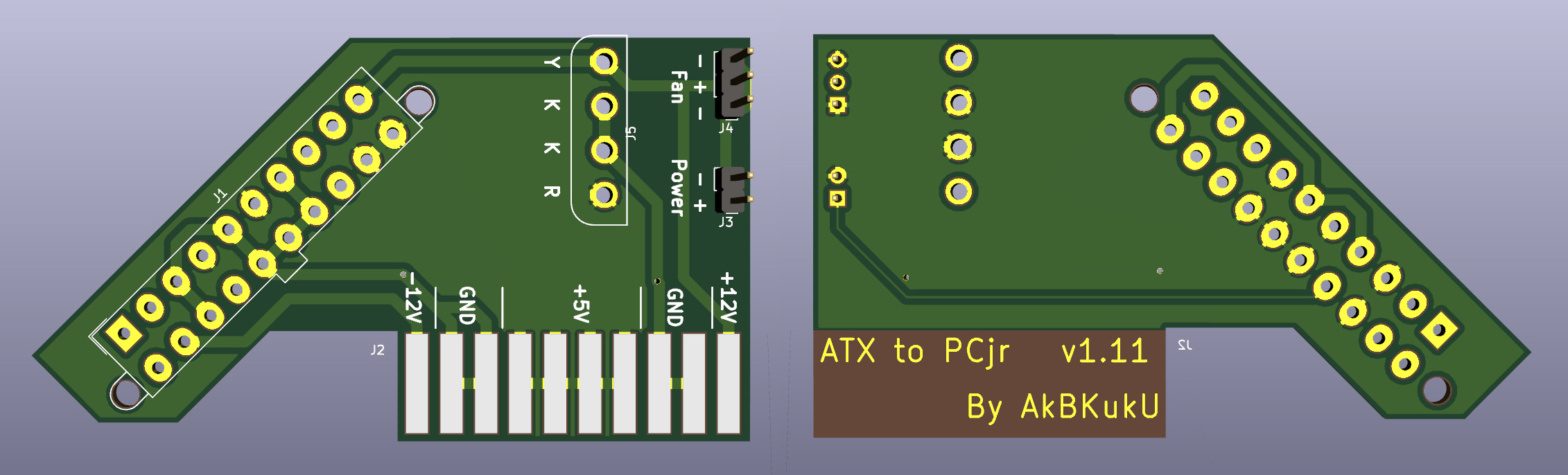 A 3d render of the adapter board