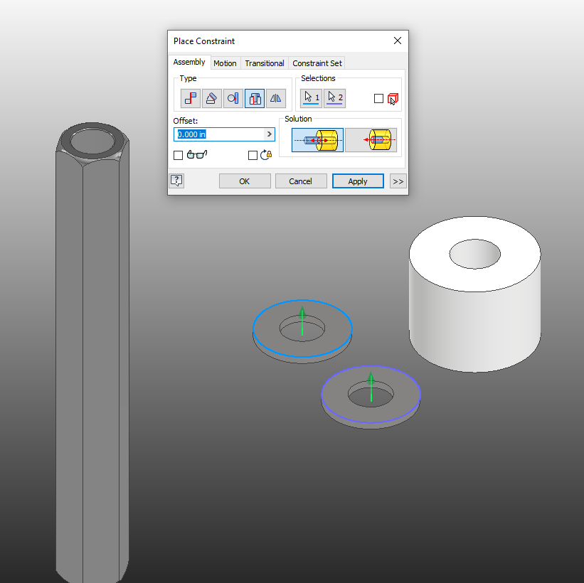 Insert Constraint between Two Washers