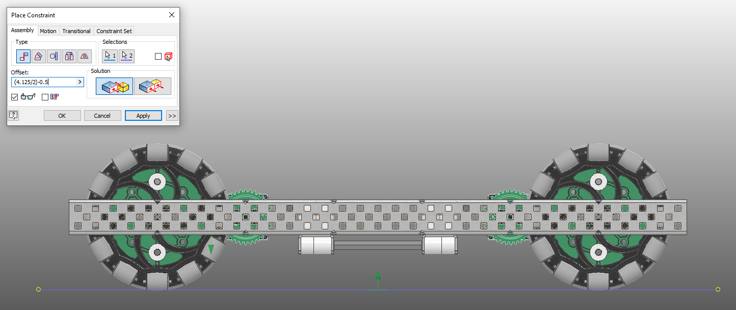 Mate Constraint between XZ Plane and C-Channel (Side View)