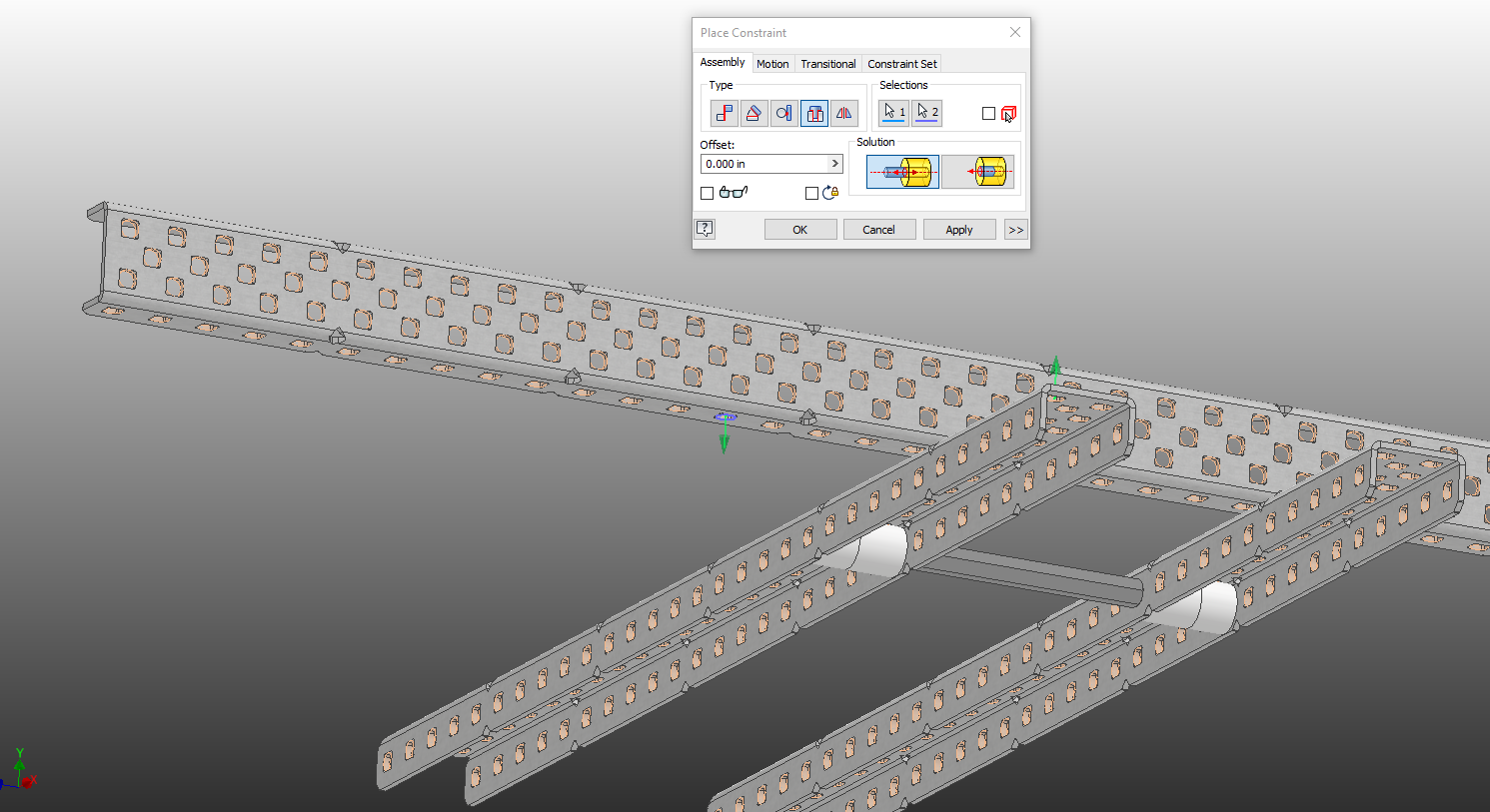 Insert Constraint between two C-Channels