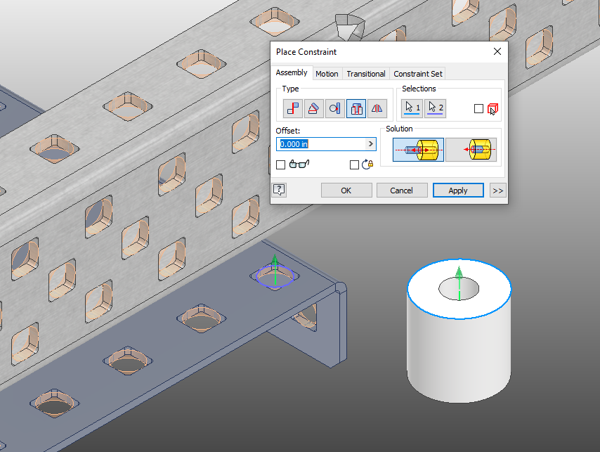Insert Constraint between Spacer and 5x