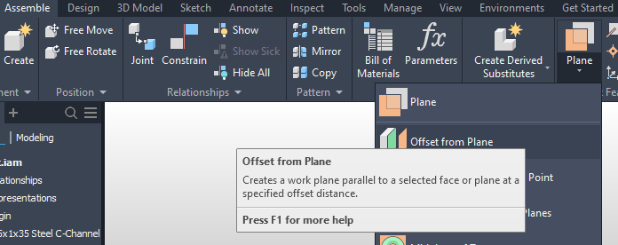 Plane Menu