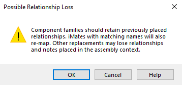 Replace Component Warning