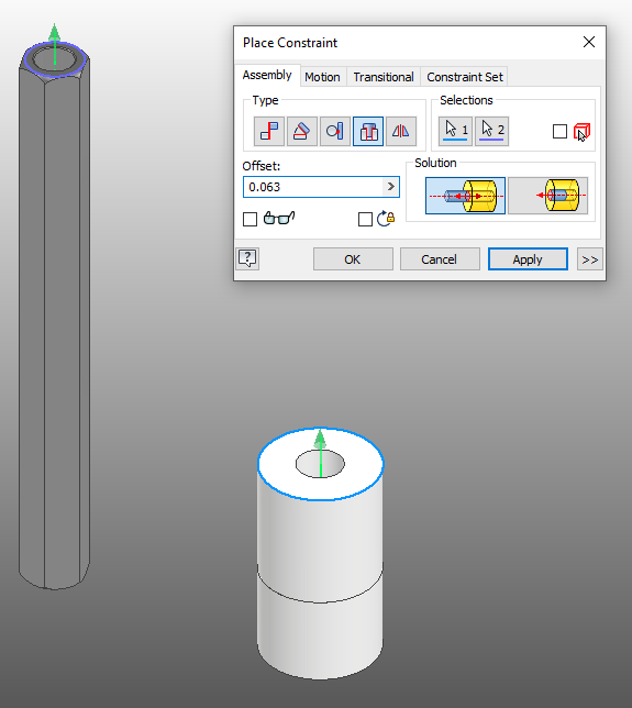Insert Constraint between Spacer and Standoff