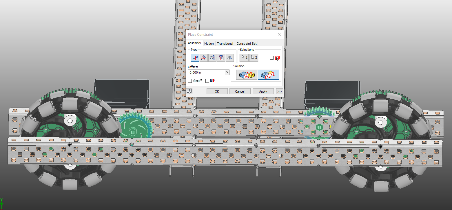 Flush Constraint between Gears