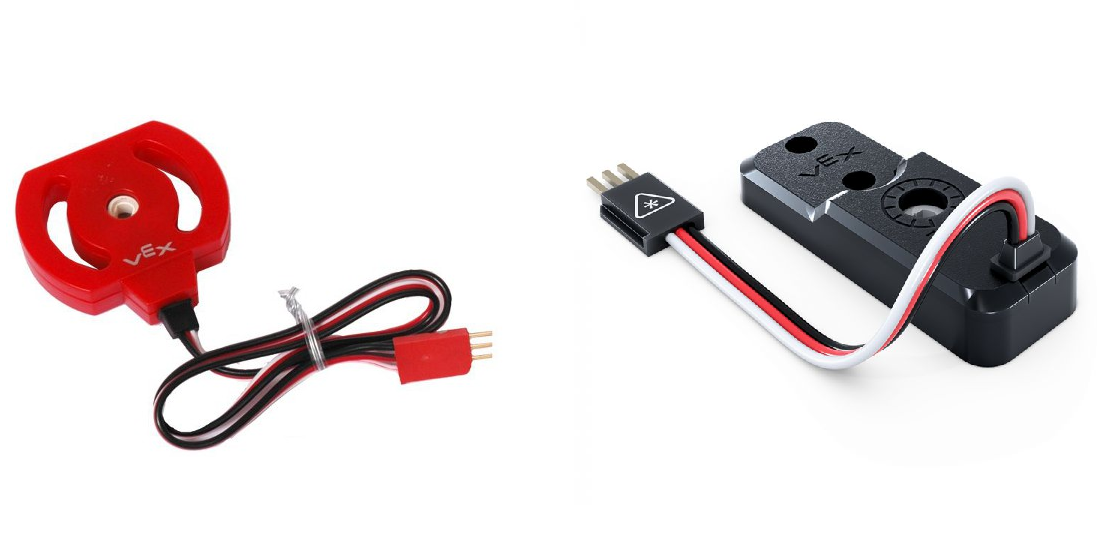 VEX Potentiometers: Older EDR Model (Left) and Newer V5 Model (Right) (Courtesy of VEX KB)