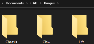 Folders for each Subassembly