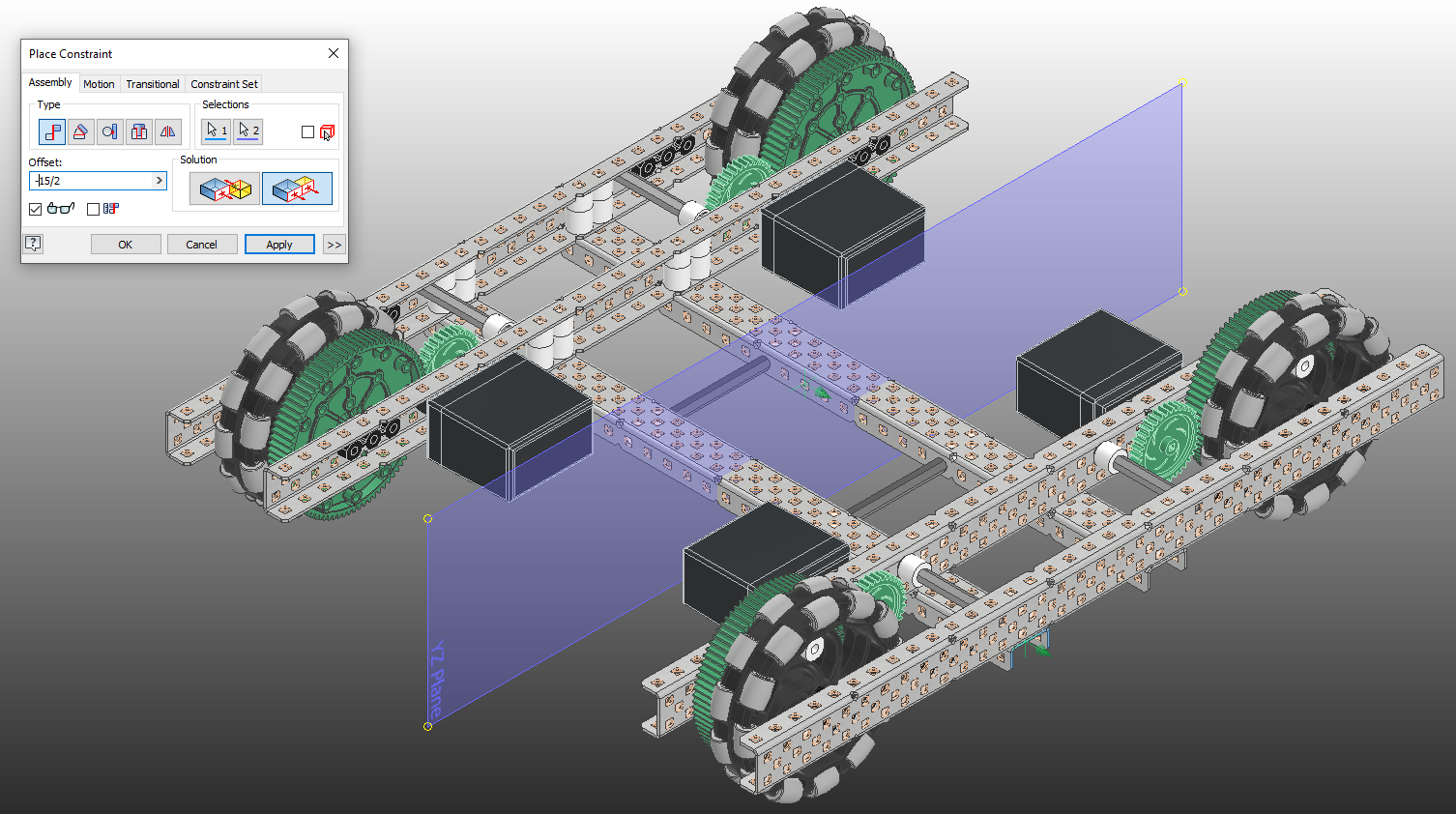 Flush Constraint between Origin Plane and C-Channel