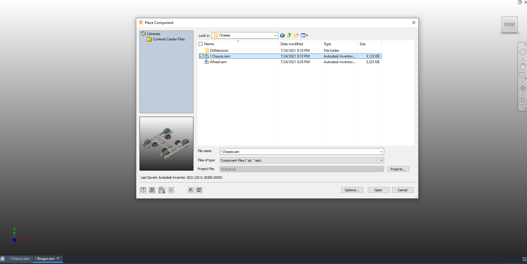 Placing Chassis Subassebly
