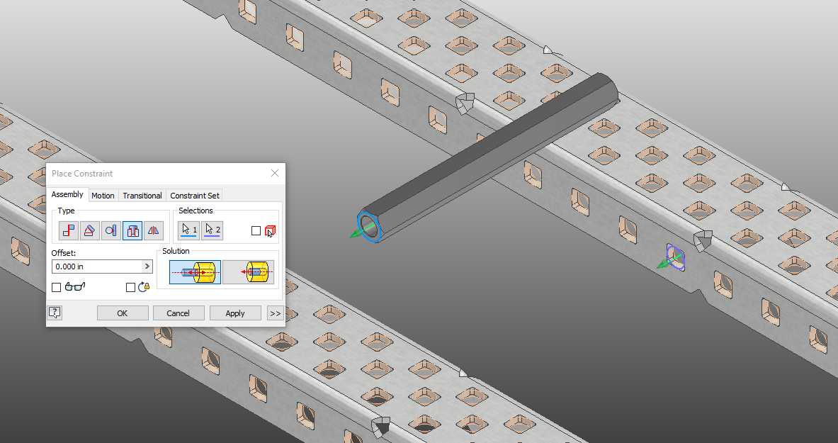 Insert Constraint between Standoff and C-Channel