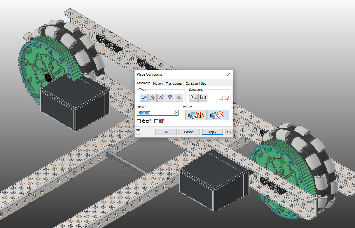 Flush Constraint between Gears