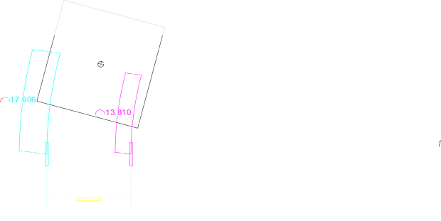 Figure 2: A simple example maneuver, with the left and right wheel paths shown