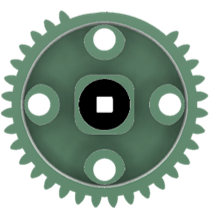 Side profile of a 36 tooth slip gear
