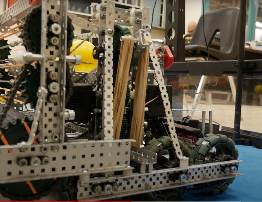 View of rubber bands on a catapult, courtesy of 99904A