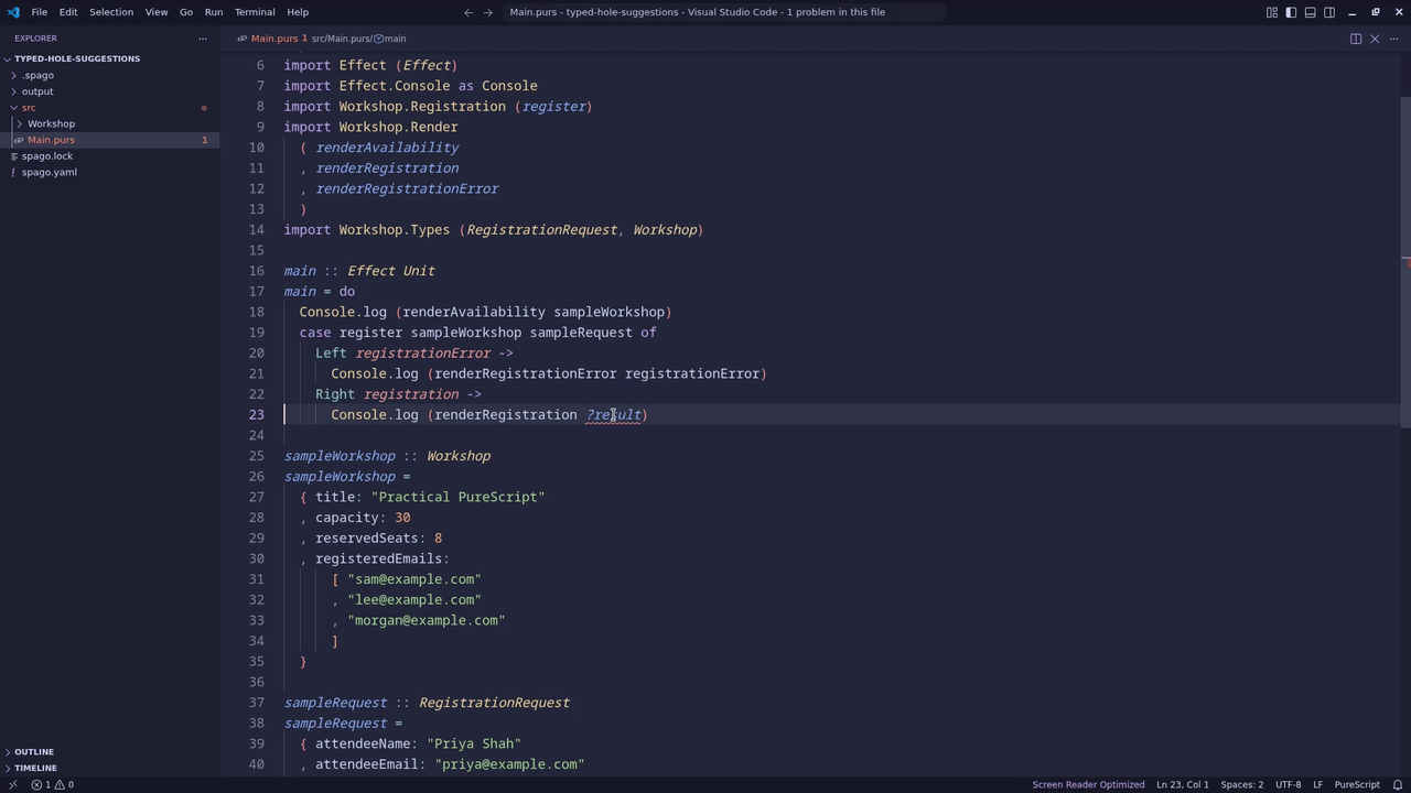 Replacing a typed hole with an Iris suggestion